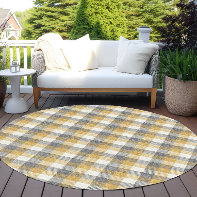  Machine Washable Indoor/Outdoor Chayden ACN1053 Rug, Round 8'