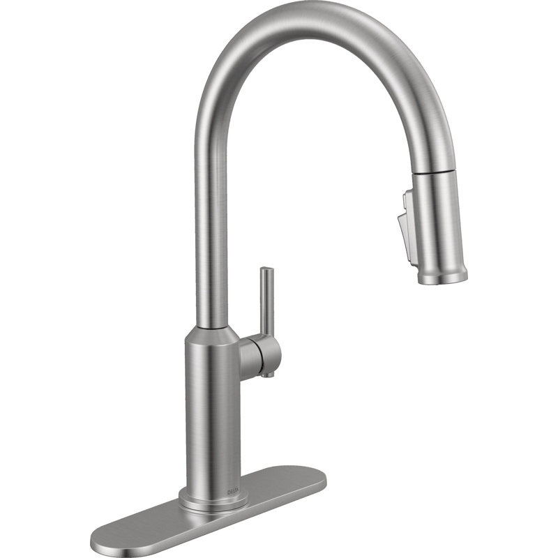Single Handle Pull-Down Kitchen Faucet, Lumicoat Arctic Stainless