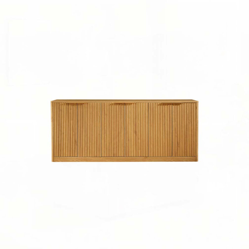 Armoire de rangement à 6 portes Wavy Design, Naturel
