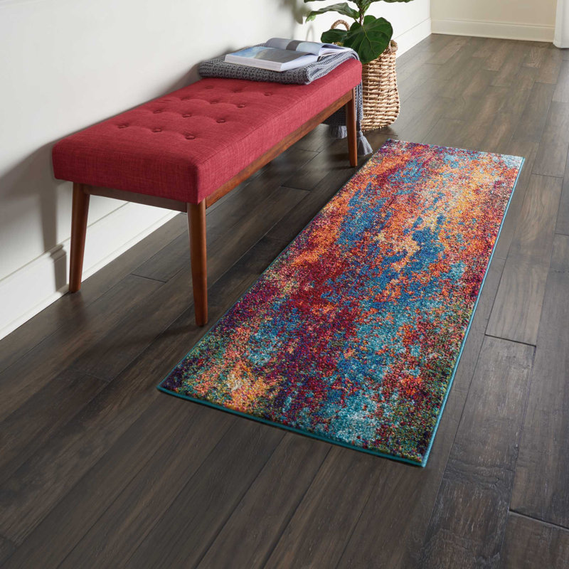 Tapis bleu moderne Enoch, Rectangle 3 pi x 5 pi