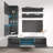 Levasseur 63" Modern Floating Wall Mounted Entertainment Center with 16-Color LED Lighting, High Gloss Finish-1787631483