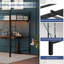 Lit mezzanine simple en métal robuste avec lumières à DEL et station de charge, conception compacte pour chambre à coucher et dortoir, noir-2036455607