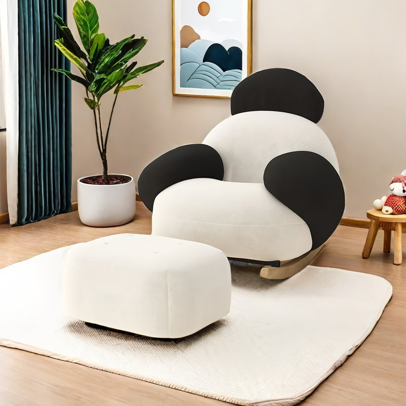 Chaise berçante moderne avec repose-pieds