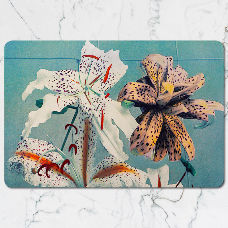 Beige Butterfly Pattern Placemat And Coaster Set With Colorful Design