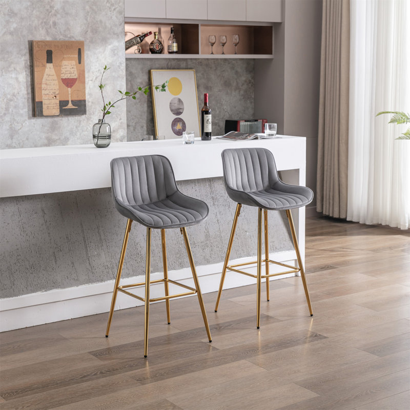 Ensemble de 2 tabourets de bar, Gris, Tabouret de bar (siège d'une hauteur de 30 po)