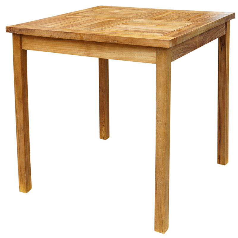 Havana Outdoor Square Teak Bar Table, 43" H x 35" W x 35" L