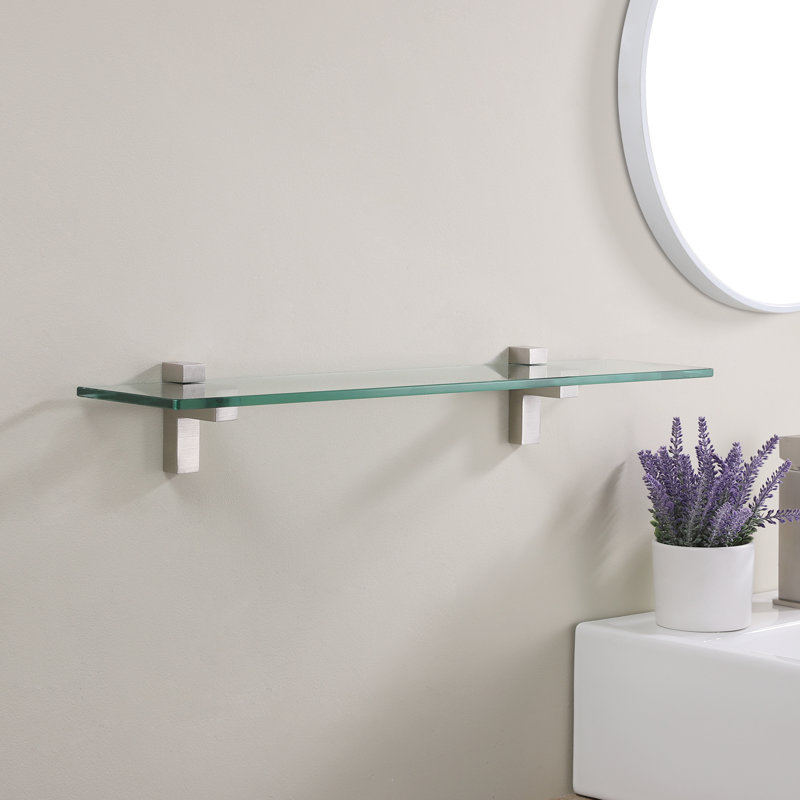Eunson Floating Shelf, Nickel, 3.5" H x 23.6" W x 5.1" D