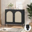 Buffet en rotin avec tablette réglable, portes en rotin et rangement spacieux-1516630437