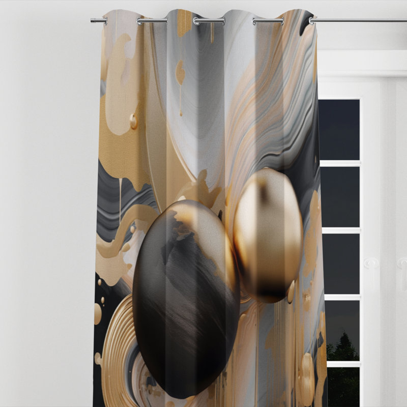 Andrel - Modern Grommet Curtain - Velvet Room Darkening - 1 panel, 52" W x 84" L, Silver Grommets