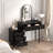 Makeup Vanity Desk with LED Lights & Mirror, Modern Wood Dressing Table with 2 Drawers and 3-Drawer Storage Cabinet, Adjustable Lighting Bedroom Vanity-1575729215