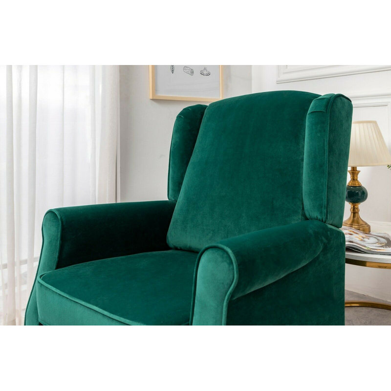 Phyllis Manual Recliner, Green Velvet