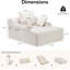 Chaise longue intérieure sans accoudoirs surdimensionnée, canapé-lit à siège profond et fauteuil de lecture, aucun assemblage requis. (Blanc)-1788714426