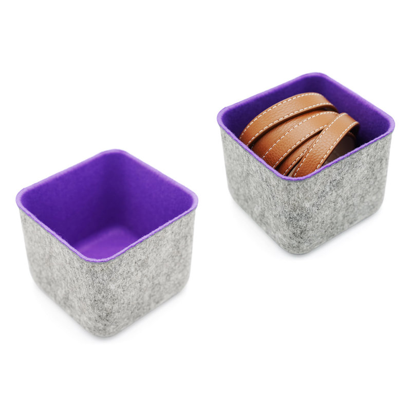 Reuben Felt Desk Organizer, Purple/Gray