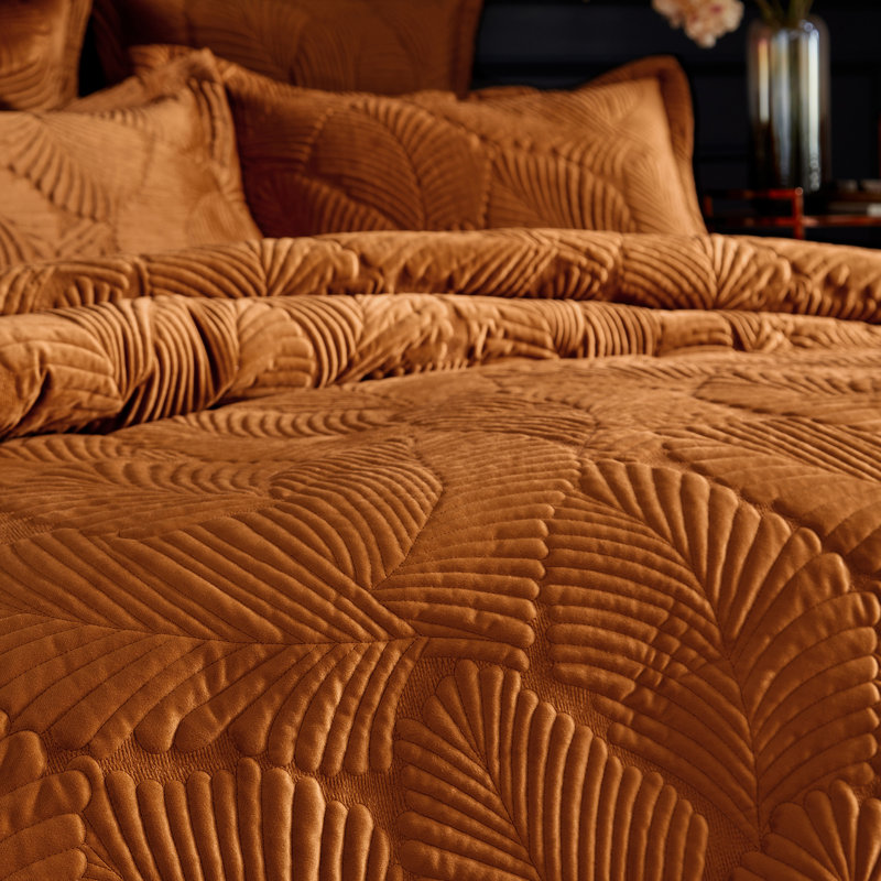 Palmeria Duvet Cover Set, 200cm W x 200cm L, Rust