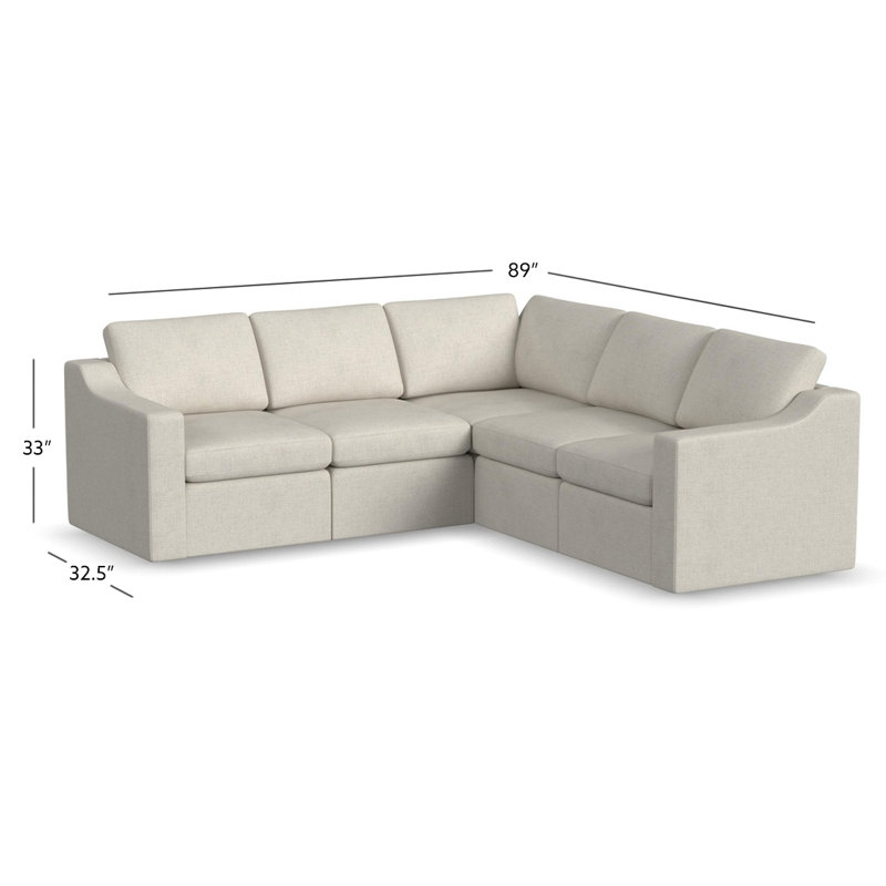 Canapé modulaire en coin rembourré Lockheart 5PC , Polyester beige