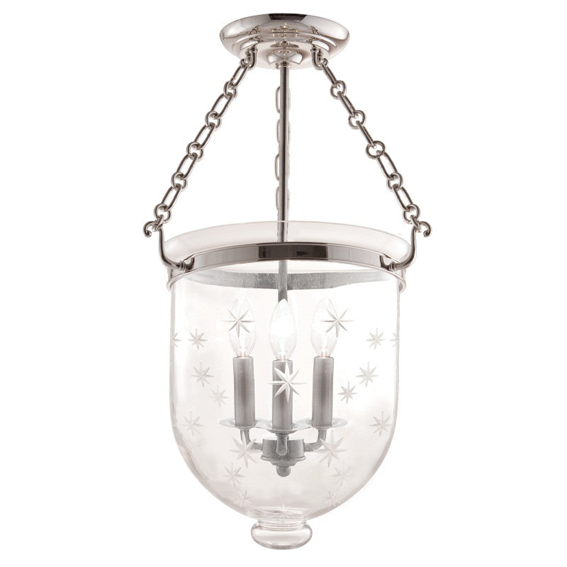 Hampton Flush Mount, Star Cut, Historic Nickel