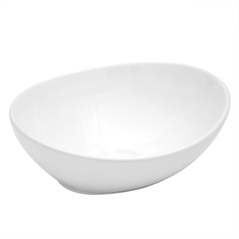 Lavabo de salle de bain en argile réfractaire ovale blanc pur 16 po Lofeyo