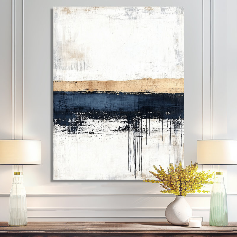 «Ocean Breeze Minimalist Horizon II», décor de paysage abstrait, impression sur métal moderne, H 32 po x l 16 po x P 0,84 po