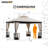 Sunjoy 11 x 13 ft. Gazebo with 2-Tier Hip Canopy Roof, Steel Frame Soft top Gazebo with Curtain and Mosquito Netting-47916314