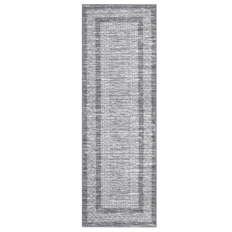 Randolph Machine Washable Rug Non-Shedding Rug for Living Room Bordered Design Modern Rug Soft Fluffy Pile Throw Rug Indoor Carpet Ultra-Thin Floor Cover for Bedroom Hallway Dining Room Kitchen Office Playroom