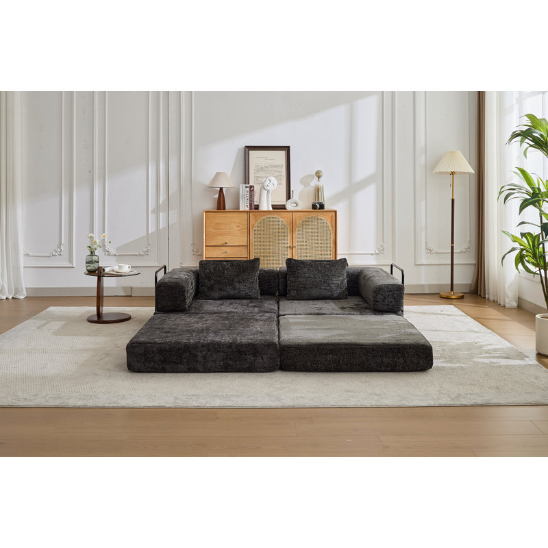 Canapé modulaire Loveseat Boneless, Noir
