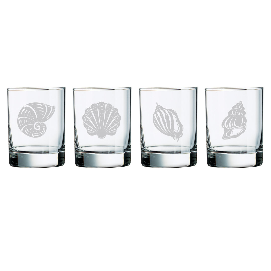 Lipan 14oz. Whiskey Glass Set (Set of 4) Highland Dunes