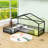 Twin &Twin Metal House-Style Montessori Bed With Guardrails-1860158140