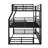 Metal Triple Bunk Bed With Safety Guardrails-1274283673