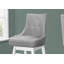 Tabouret de bar, ensemble de 2, pivotant, hauteur de bar, bois blanc, aspect cuir gris, transitionnel