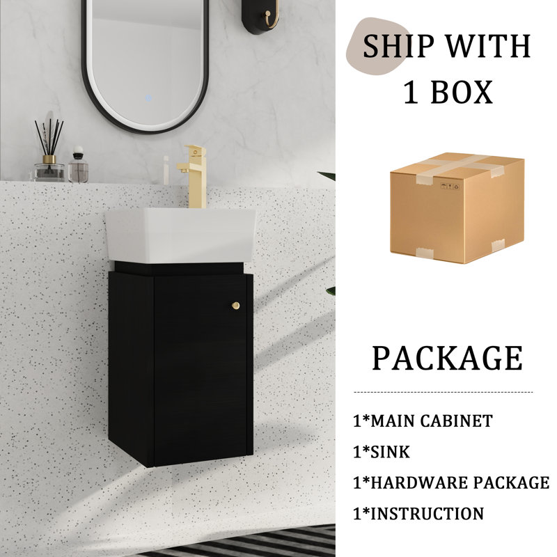 Meuble-lavabo simple de coin 12 po avec comptoir en céramique 12 po