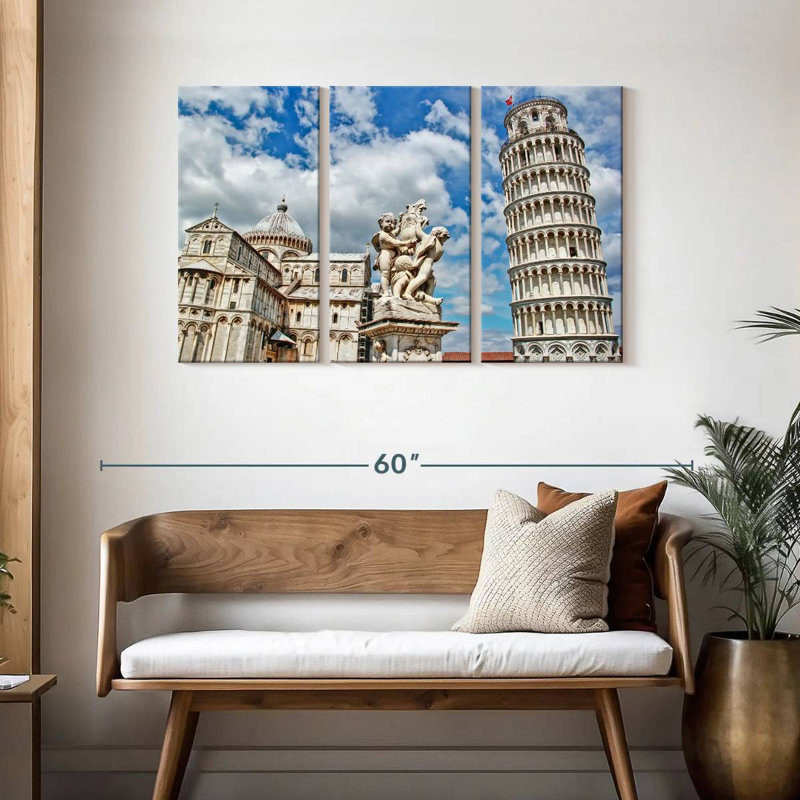 Lilie Iconic Leaning Tower Of Pisa, 28" H x 45" W