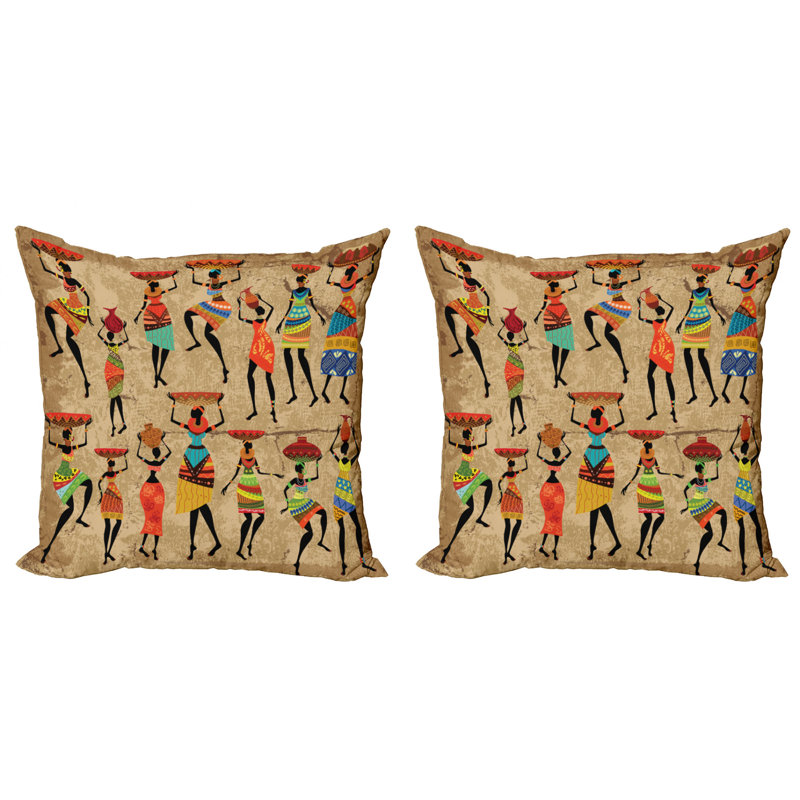 Ambesonne African Pillow Cover, 20" x 20"
