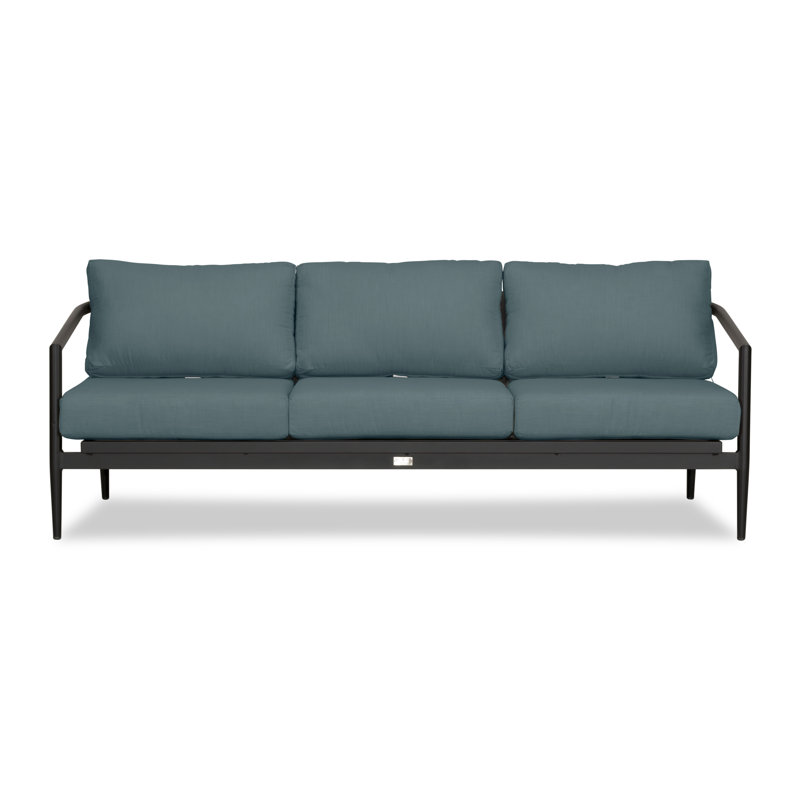Outdoor 3 - Seat Patio Sofa, Black, Spectrum Indigo Sunbrella®