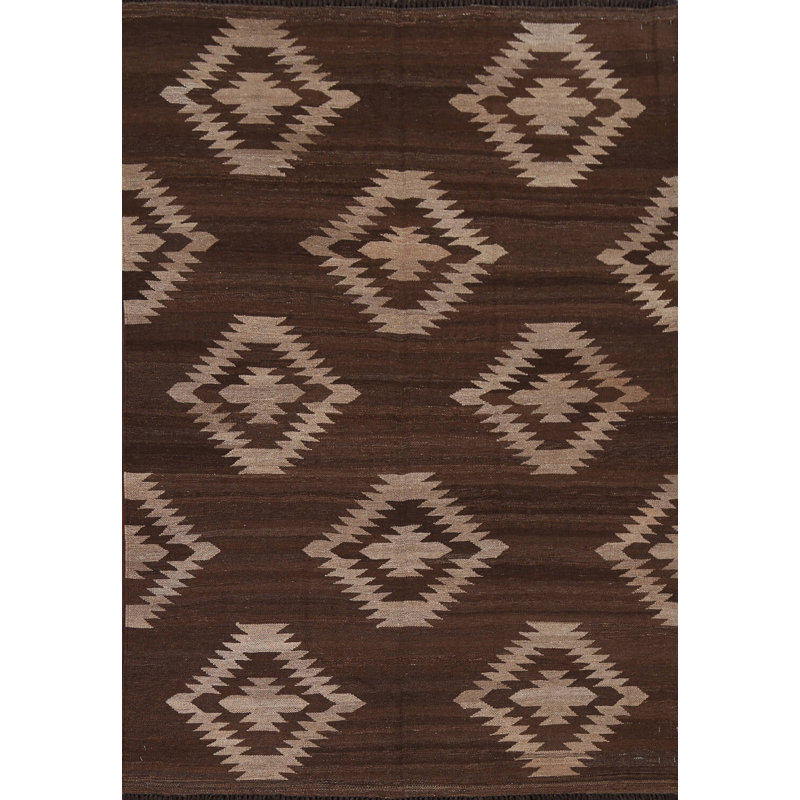 Tapis oriental à teinture naturelle Kilim, Rectangle 4'7" x 6'5"