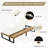 Outdoor Acacia Wood Chaise Lounge , with 5-Position Adjustable Backrest, Reclining with Cushion, Patio Lounger with Wood Side Table-1653905738