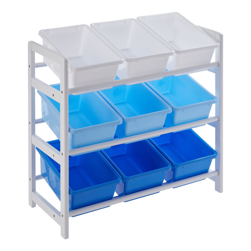 Abieyuwa Plastic Bin Toy Organiser, Blue/White
