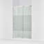 Elate Tall Sliding Shower Door, 75-1/2-In H X 44-1/4 - 47-5/8-In W, With Heavy 5/16-In Thick Crystal Clear Glass With Privacy Band-1164575746