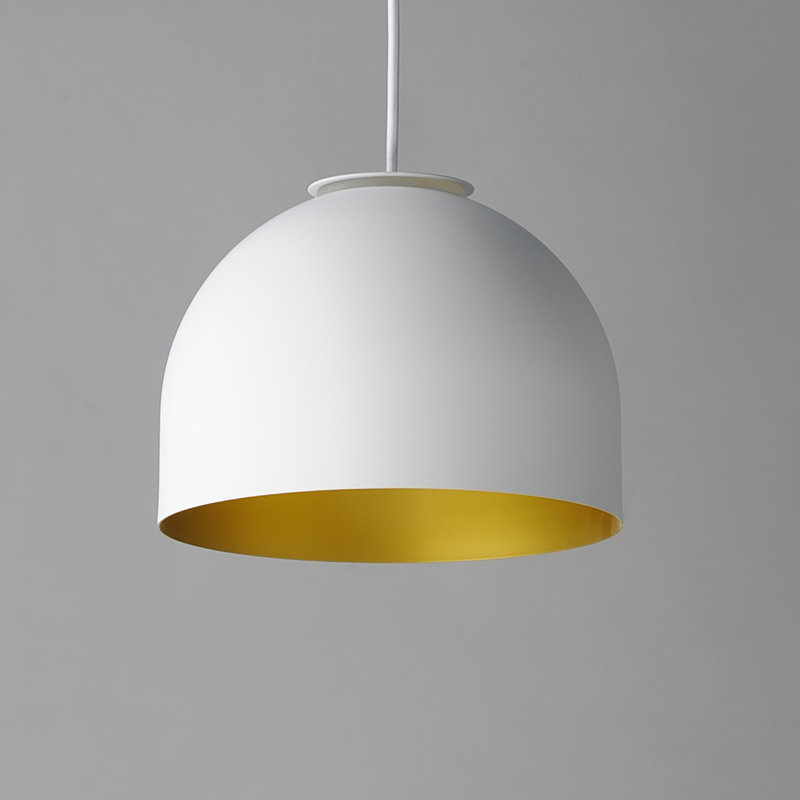 Mabeth 1 - Light Dome Pendant, Gold/White, Gold/White