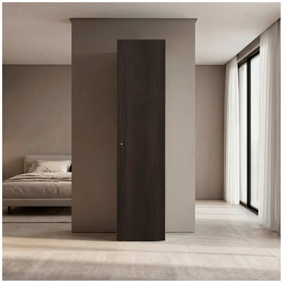 Home Linen Freestanding Tall Cabinet With Single Door And 4 Horizontal Storage Shelves, Cabinet For Bathroom, Bedroom Or Laundry Room
