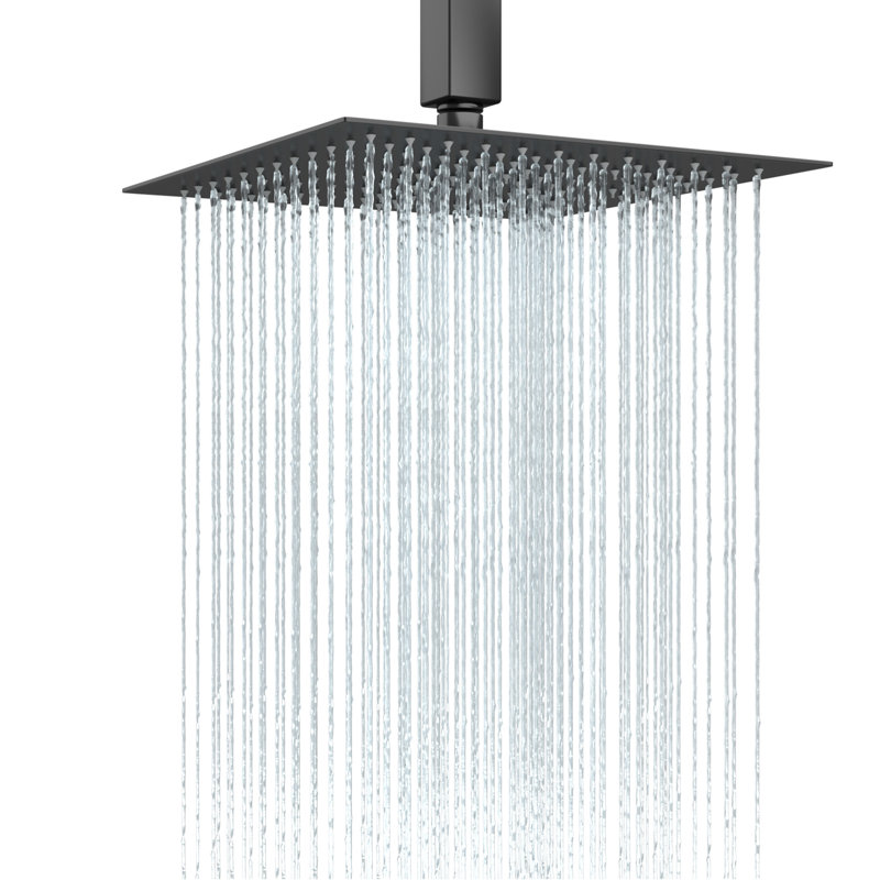 Rain Fixed Shower Head 2.5 GPM GPM, Matte Black