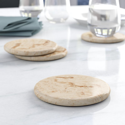 Marble Round 4 Piece Coaster Set