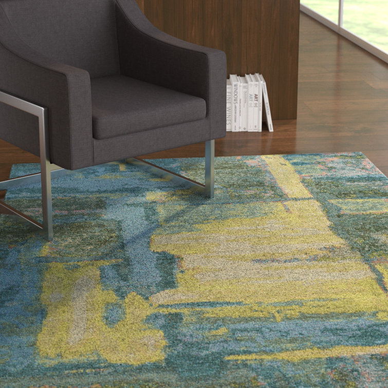 Tapis bleu/jaune/gris Asdsit