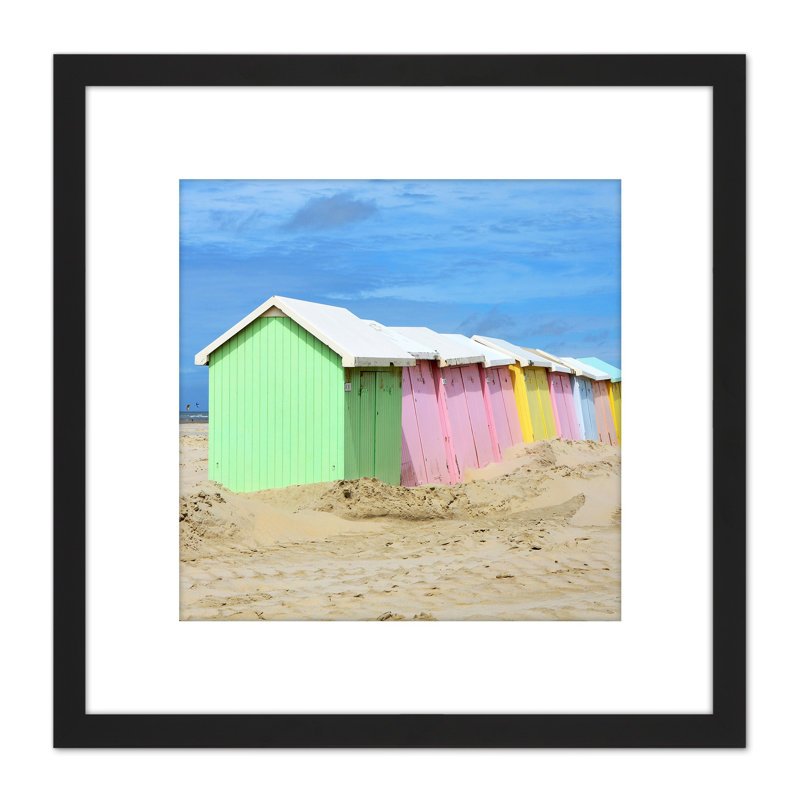 Gzzz Colourful Beach Huts Berck Pas De Calais France - Single Picture Frame Painting