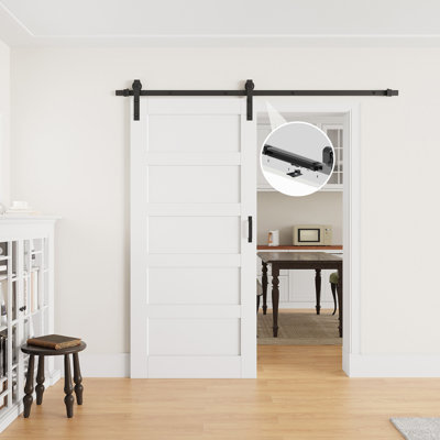 36" × 80" Solid Core Sliding Barn Door with Finished Surface, Ready to Use All Installation Hardware Kit & Soft Close Included, Can Be Repainted, No Assembly Required
