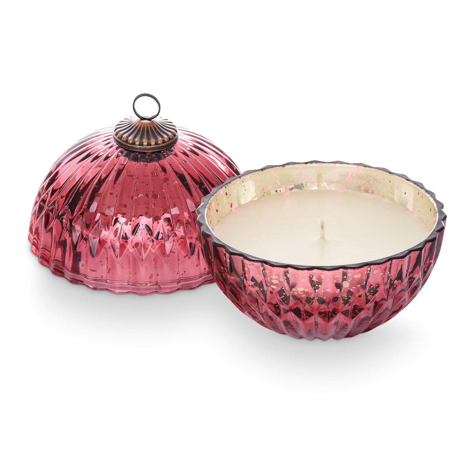Noble Holiday Balsam & Cedar Candle, Red Mercury Ornament