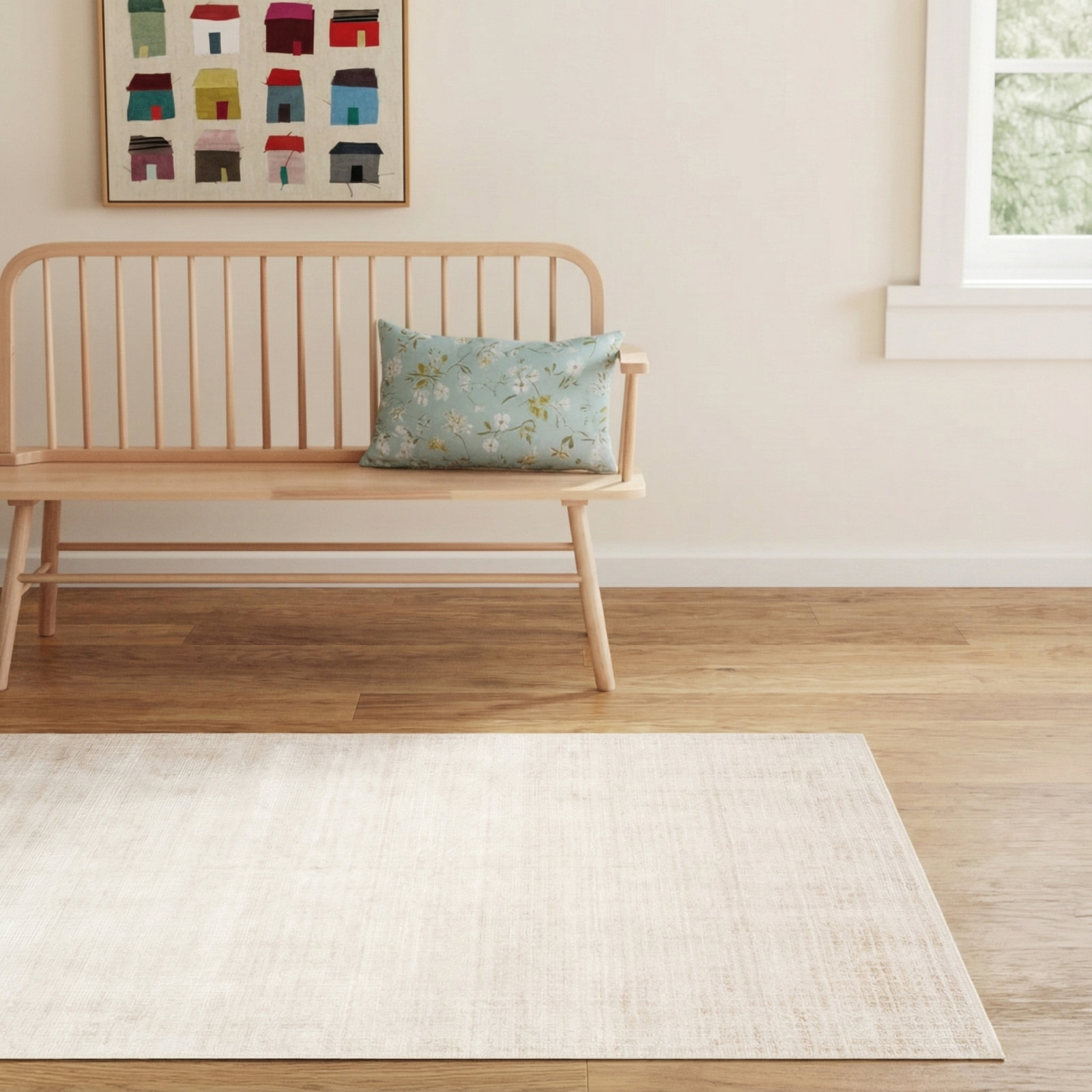Alba Natural Hand-Loomed Geometric Rug, Rectangle 4' x 6'