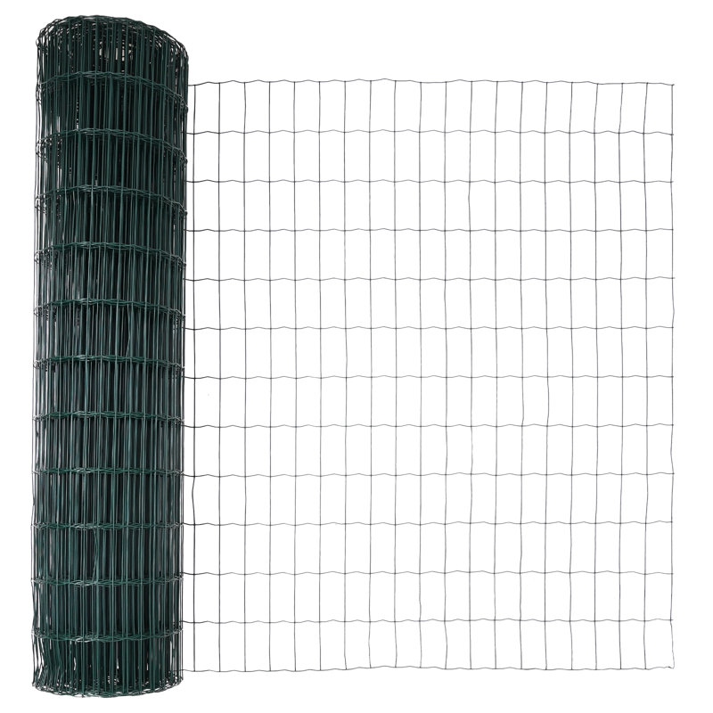 Galvanised Steel Border Fencing, 120 x 2500 x 0.2 cm, Green