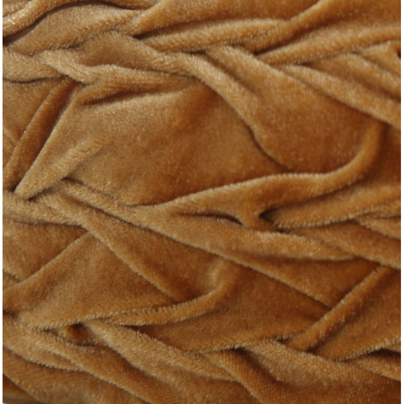 Taylor Gold Tufted Button Poly Velvet Pillow