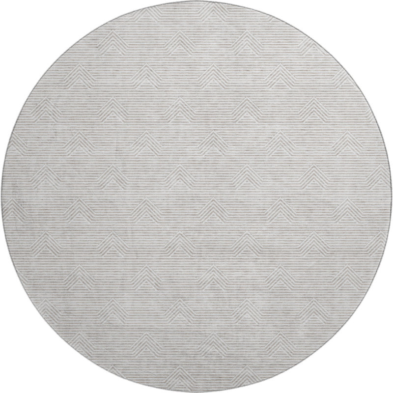Premium Machine Washable Prisco Taupe Rug, Round 8'