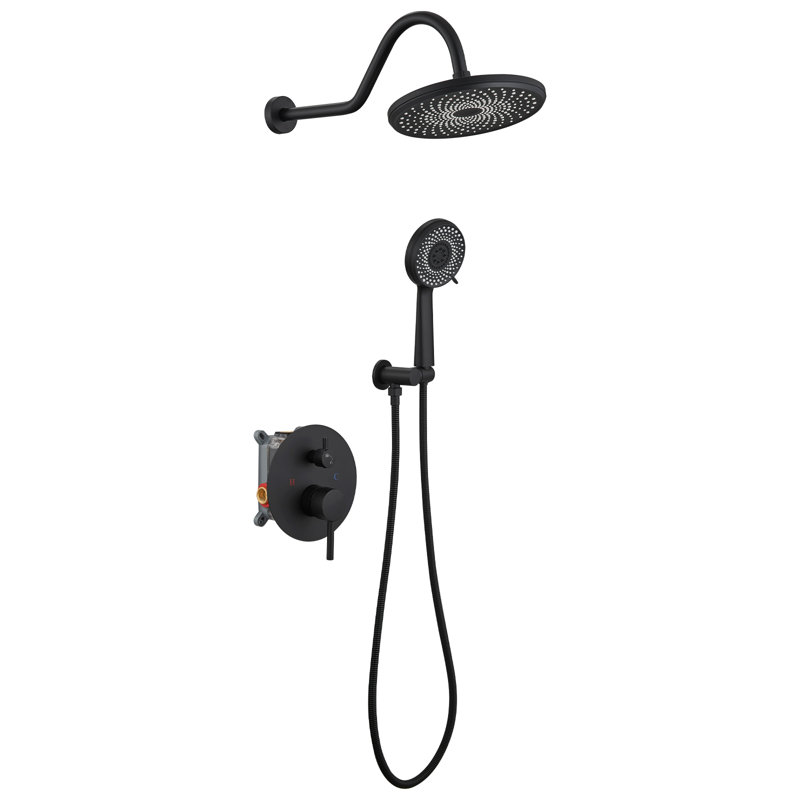 Matte Black Stainless Steel Multi-Head Rain Shower System